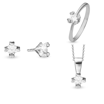 by Aagaard set, with a total of 4 x 0,10 til 1,00 ct diamonds Wesselton VS